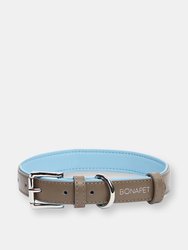 Urban Collar - Leather: Sand + Baby Blue, Hardware: Nickel