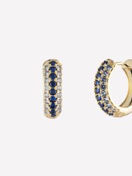 Addison Mini Crystal Hoop Earrings - 18k Rose Gold Plated Brass