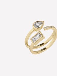 Ambroise Floating Crystal Ring - Gold