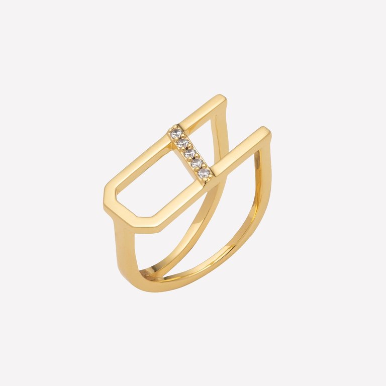 Ariella Letter A Gold Ring - Gold