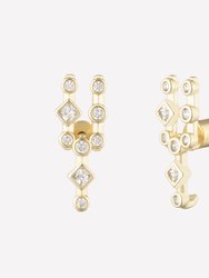 Céleste Cluster Stud Earrings - 18K Gold
