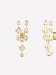 Céleste Cluster Stud Earrings - Rhodium