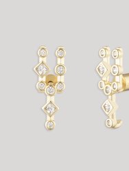 Céleste Cluster Stud Earrings - 18K Gold