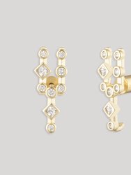 Céleste Cluster Stud Earrings - Rhodium