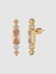 Cherie Gold Stone Stud Earrings - Gold