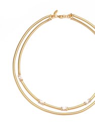 Delphine Layered Snake Chain Necklace - Gold