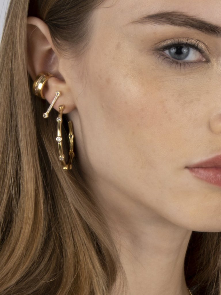 Diana Bezel Hoop Earrings