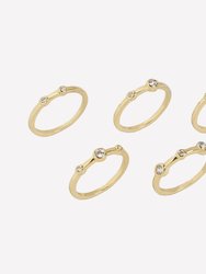 Diana Ring 5 Piece Set - Gold Plated 