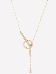 Federica Gold Circle Lariat Necklace