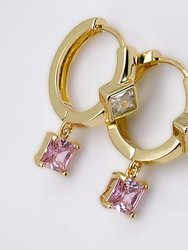 Giselle Small Hoop Charm Earrings - Gold