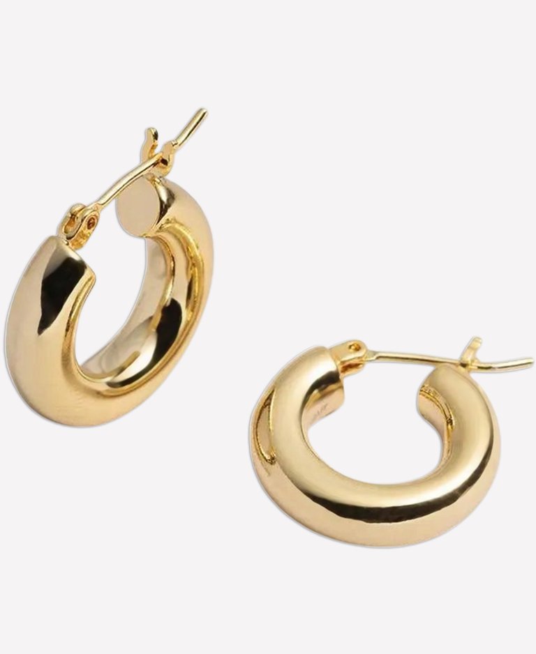 Holly Chunky Small Hoop Earrings - 18k Rose Gold