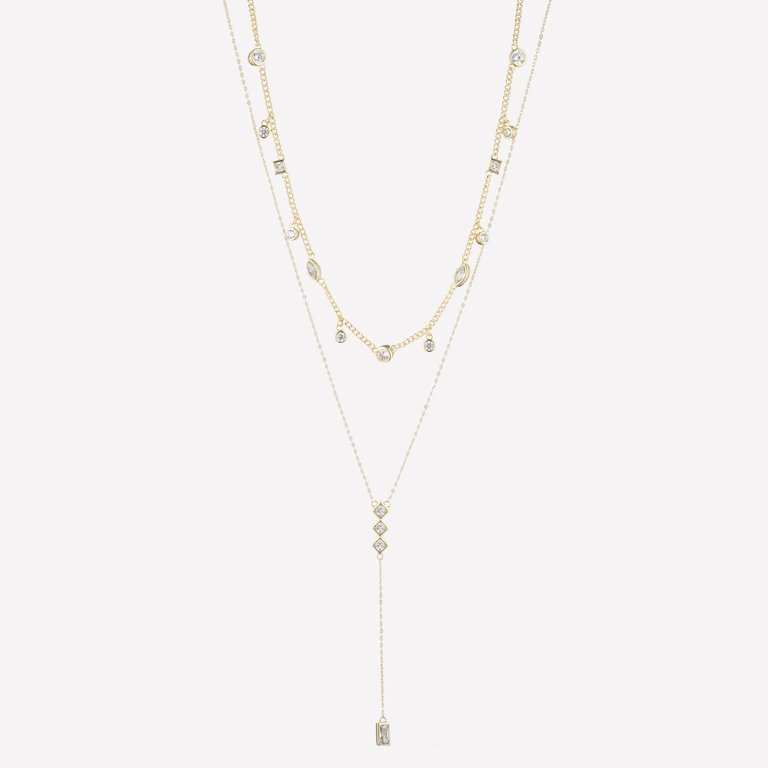 Josephine Layered Lariat Necklace - Gold