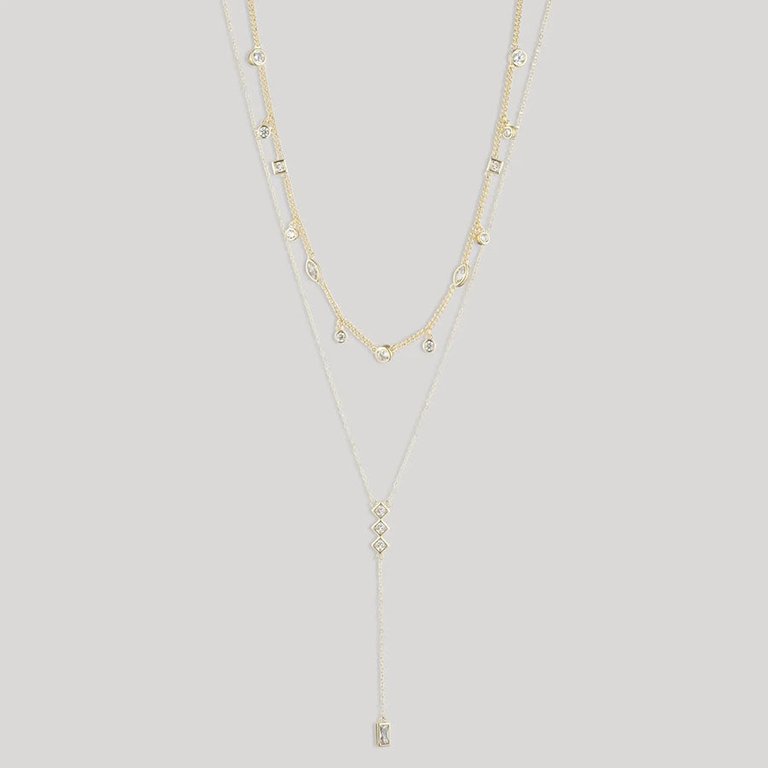 Josephine Layered Lariat Necklace - Gold