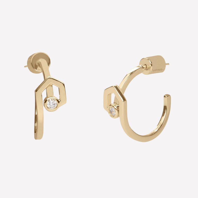 Julien Mini Hoop Earrings - 18k Gold-Plated Brass