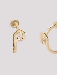 Julien Post Hoop Earrings - 18k Gold-Plated Brass