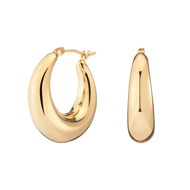 Large Puffy Hoops - Gold