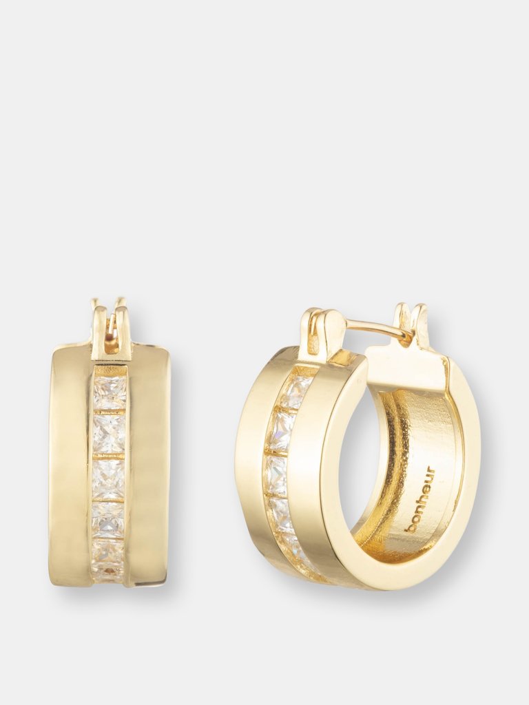 Livie Baguette Hoops - Gold