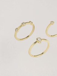 Louise 3 Piece Stackable Ring Set - Gold