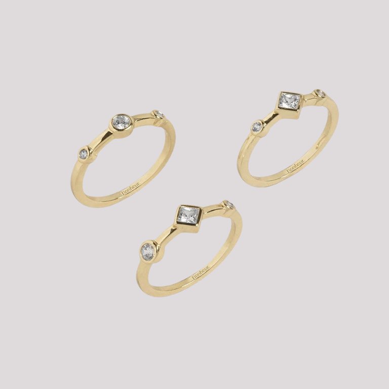 Louise Stackable Gold Ring Set - Gold