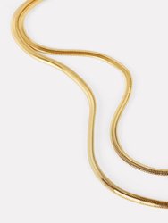 Lucile Gold Snake Chain Necklace with Pendant