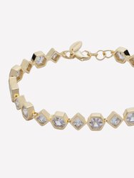 Milou Bezel-Set Tennis Bracelet - Gold Plated