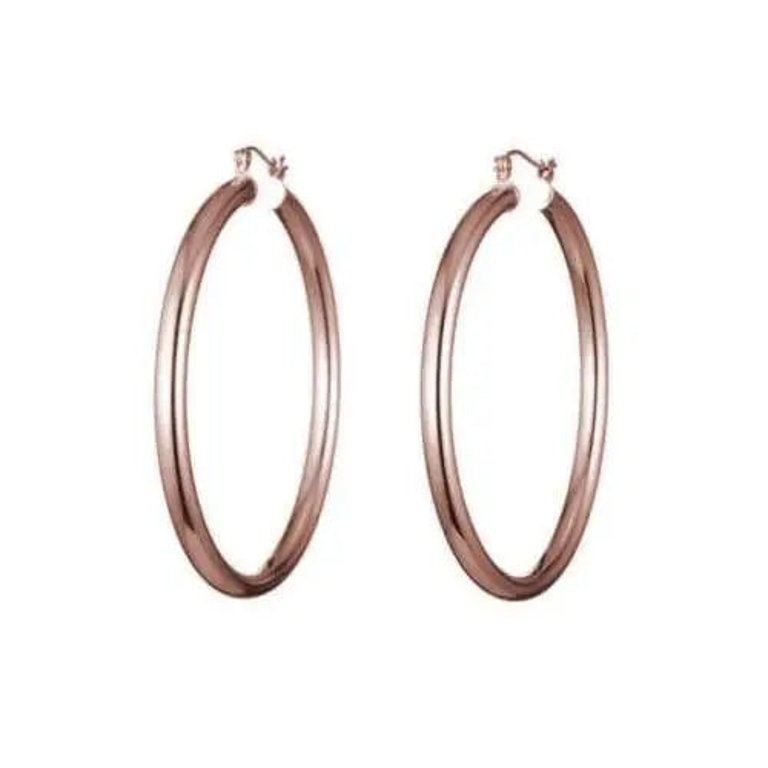 Selena Rose Gold Hoop Earrings - Rose Gold