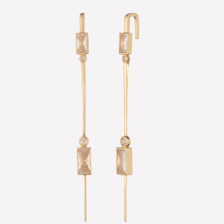 Virginie Ear Pin Hook Earrings - Gold