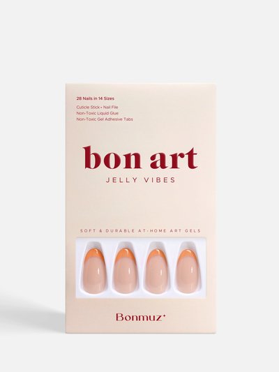 Bonmuz Orange French | Soft & Durable At-Home Art Gel Nails product