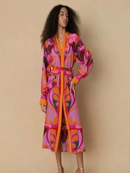 Camila Crepe Midi Dress - Seventies Orange