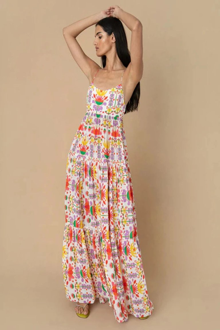 Merle Crepe Maxi Dress - Avatar White