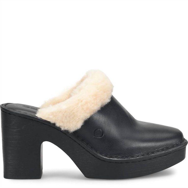 Women's Hope Heeled Clog In Black - Black