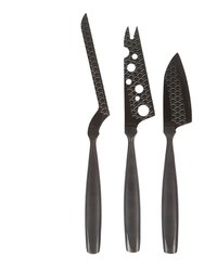Cheese Knife Set Monaco+ Black with Leather Case