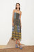 Florimonde Tiered Maxi Dress - Indigo Patchwork