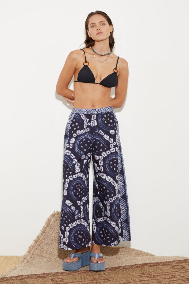 Vea Shibori Wide Leg Pant - Indigo