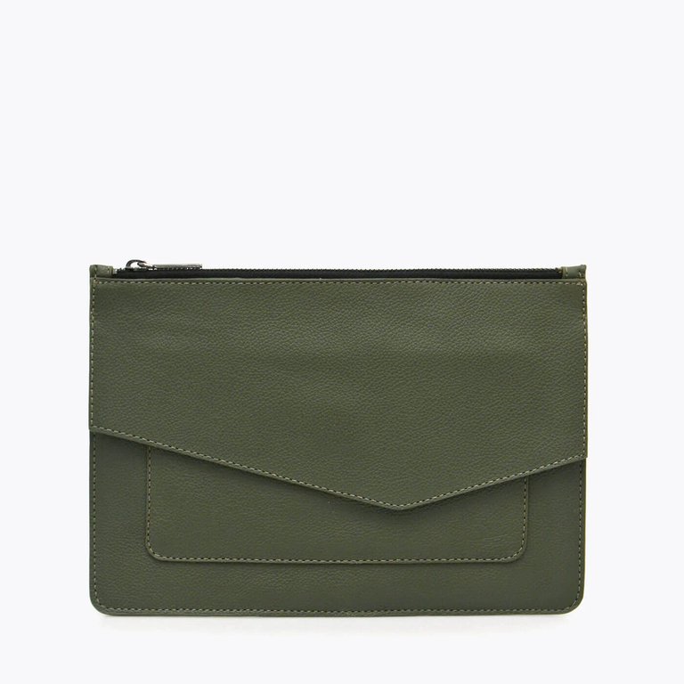 Cobble Hill Large Clutch - Army Green