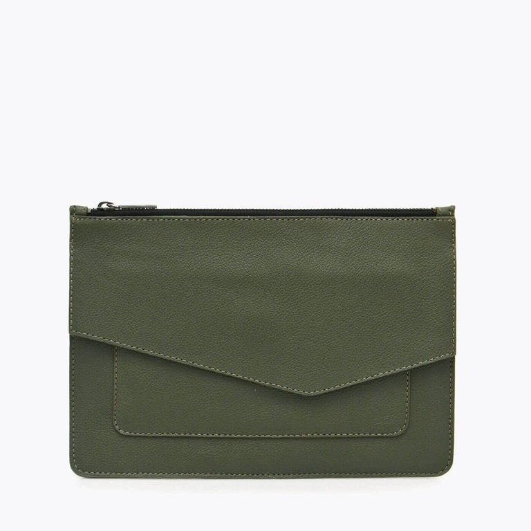Cobble Hill Large Clutch - Army Green - Army Green