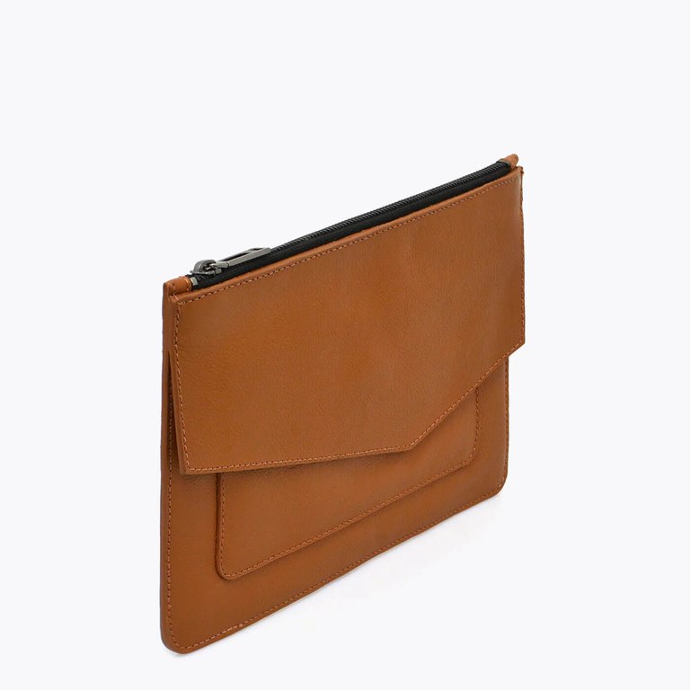 Cobble Hill Large Clutch - Coffee