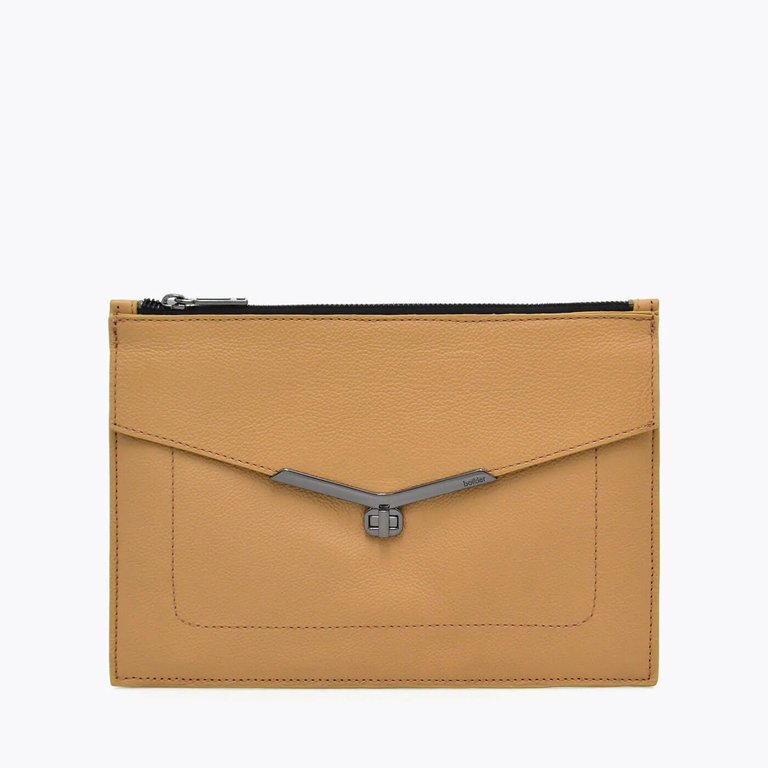 Valentina Large Clutch - Camel