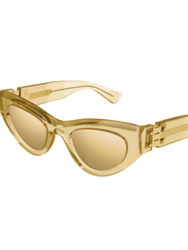 Thick and Sharp Cat Eye Sunglasses - Brown-Bronze