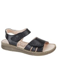 Boulevard Womens/Ladies Leather Sandals - Black - Black