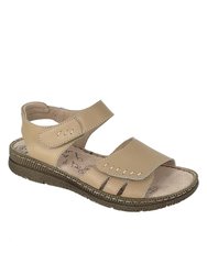 Boulevard Womens/Ladies Leather Sandals - Beige