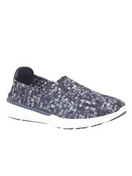 Dek Womens/Ladies Interlaced Lightweight Memory Foam Shoes - Navy/Grey - Navy/Grey