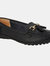 Womens/Ladies Action Leather Tassle Loafers - Black