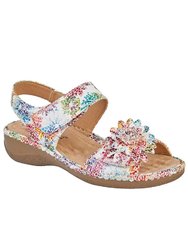 Womens/Ladies Floral Twin Touch Fastening Sandal (Multicolored) - Multicolored