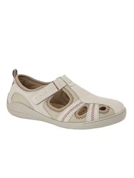Womens/Ladies Leather/Textile Casual Shoe (Grey) - Grey