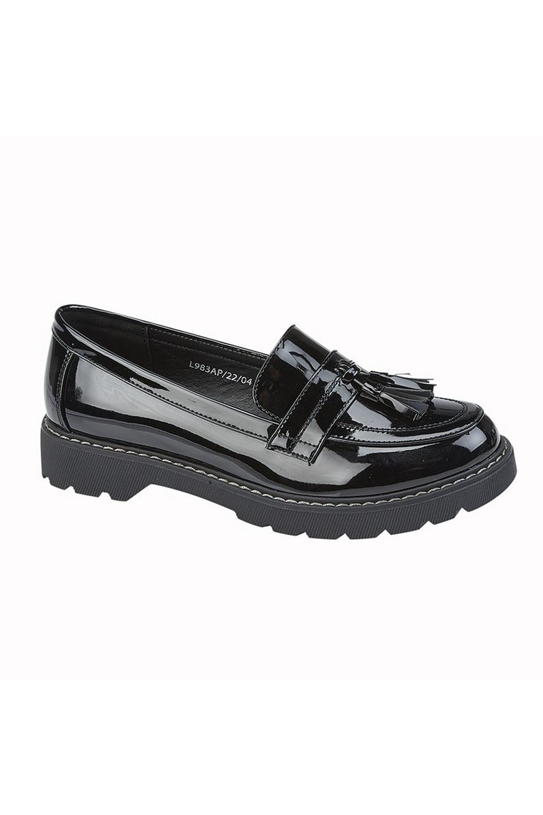 Womens/Ladies Loafers - Black