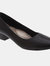 Womens/Ladies Low Heel Plain Court Shoes - Black
