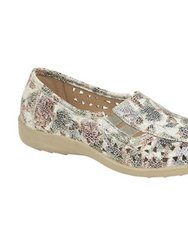 Womens/Ladies Side Gusset Summer Casual Shoes (Multi Floral) - Multi Floral