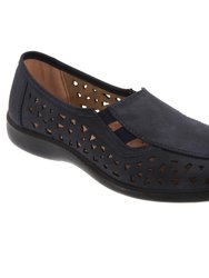 Womens/Ladies Side Gusset Summer Casual Shoes (Navy Blue) - Navy Blue