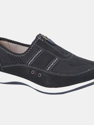 Womens/Ladies Suede/Textile Shoes - Navy - Navy